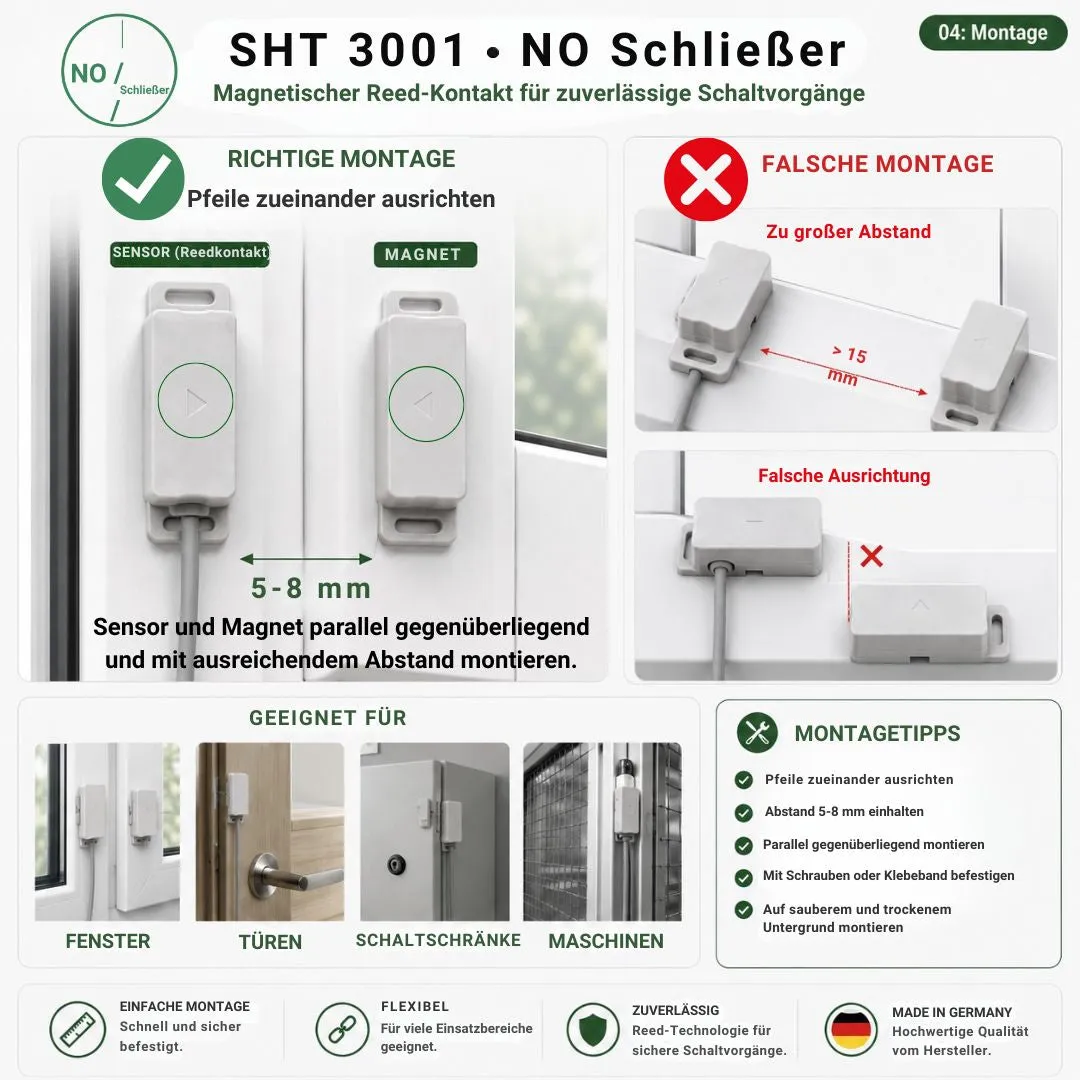 Schabus SHT 3001 magneetcontact sluiter telegrijs